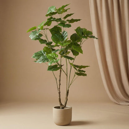Kunstpflanze Ficus-Schirmbaum, 125 cm, Everspring, grüne Blätter, realistische Zimmerpflanze als Dekoration im Thumbnail