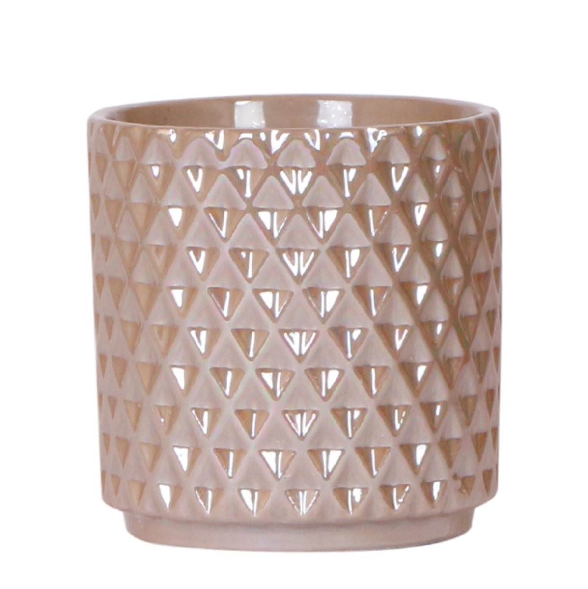 Diamond Pearl Dekotopf - Sand - Ø 9 cm - Wurzelwerk Design