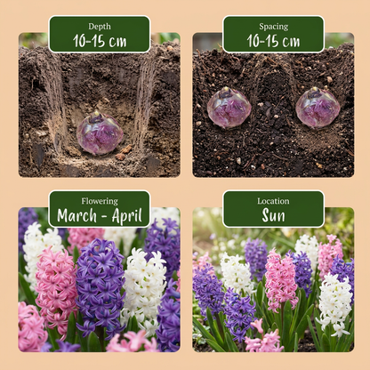 Hyazinthen-Mischung Pastell – Hyacinthus orientalis online kaufen | 20 bis 80 Blumenzwiebeln, zarte Töne &amp; duftend – Wurzelwerk Design