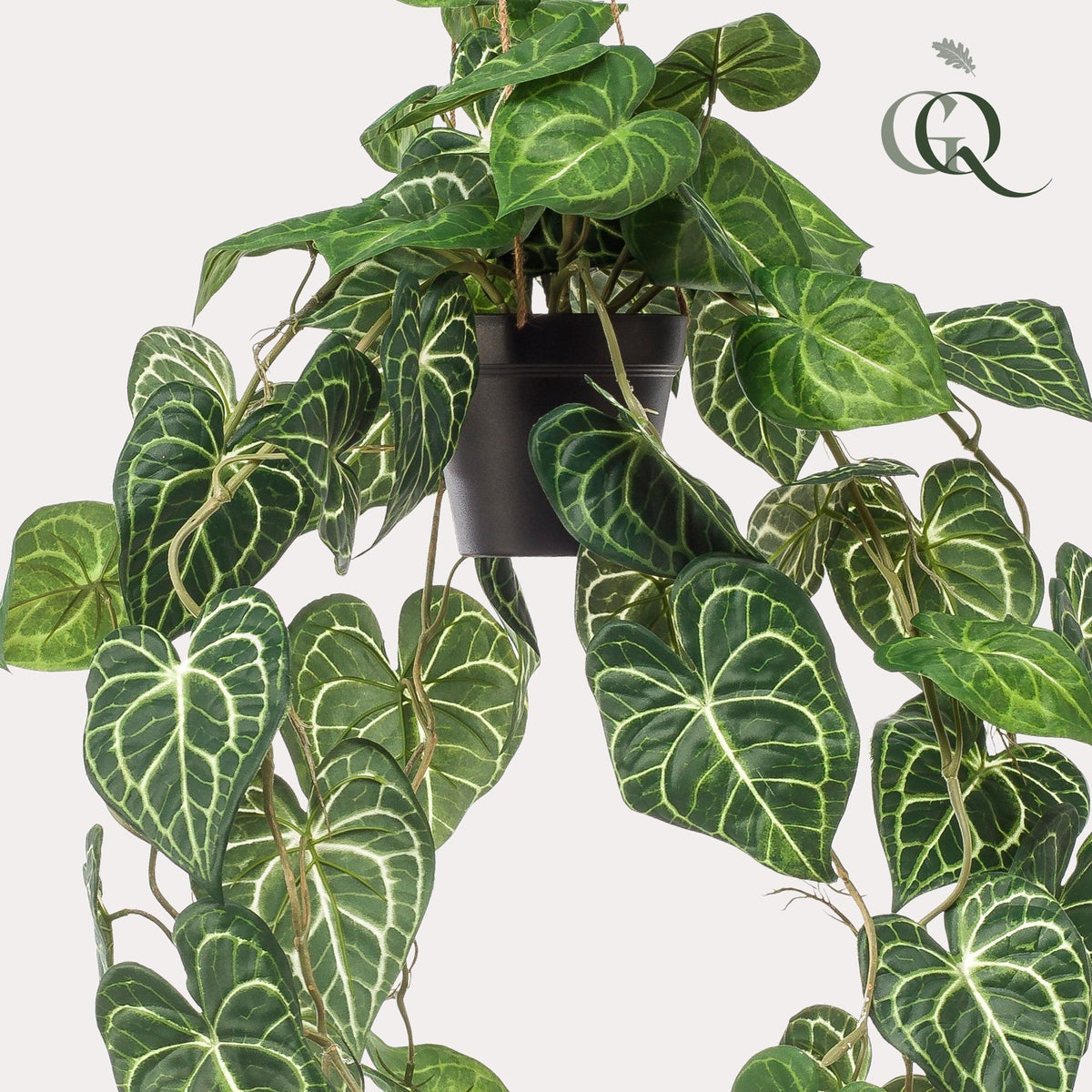 Kunstpflanze Anthurium Clarinervium von Everspring, 80 cm hohe plastische Pflanze mit grünen Blättern.