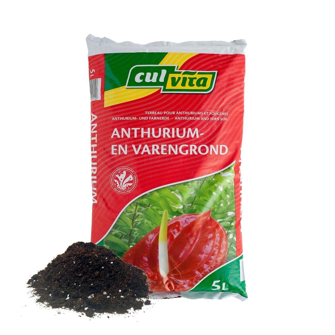 Culvita Anthurium- &amp; Farnerde – 5 Liter – Spezialerde für Anthurien, Farne &amp; tropische Zimmerpflanzen