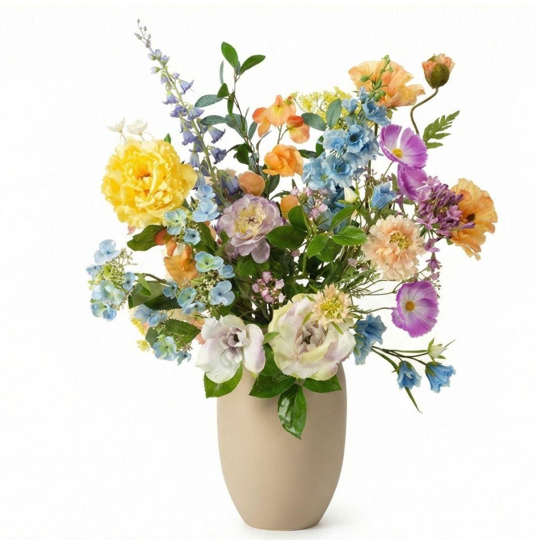 Kunstblumenstrauß Soft Spring Deluxe von Everspring, 18 Stiele, real touch, ca. 85 cm hoch, farbenfrohe Frühlingsblumen