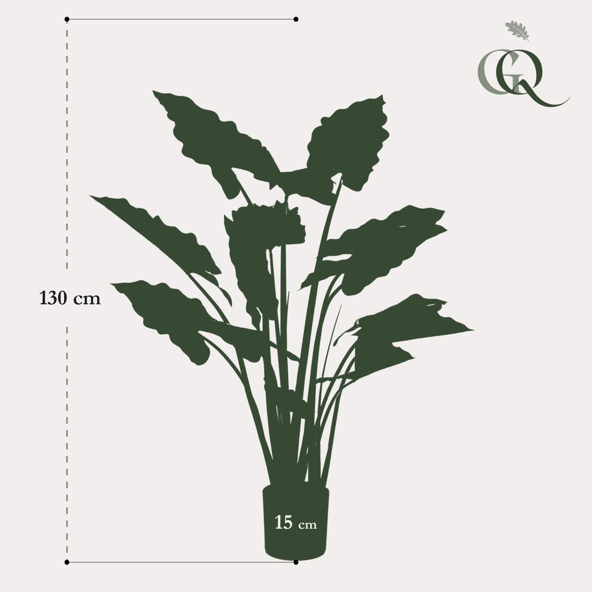 Kunstpflanze Colocasia Pink China, Elefantenohr, 130 cm, Everspring, detailreiche, realistische Topfpflanze in Pink.