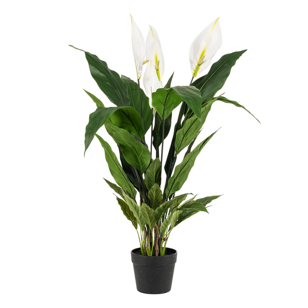 Everspring Kunstpflanze Einblatt (Spathiphyllum), 90 cm hohe, realistisch aussehende Grünpflanze für Innenräume