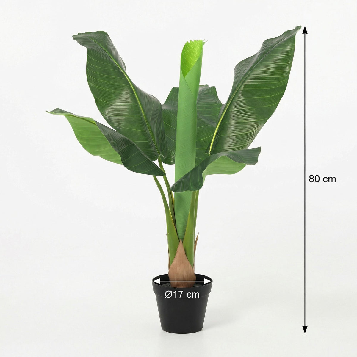 Künstliche Bananenpflanze Musa von Everspring, 80cm, 150cm oder 180cm, realistische grüne Blätter, dekorative Pflanzen.