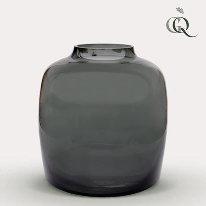 Vase Glas - Bartica Grau - M - H35 x B25 - Wurzelwerk Design