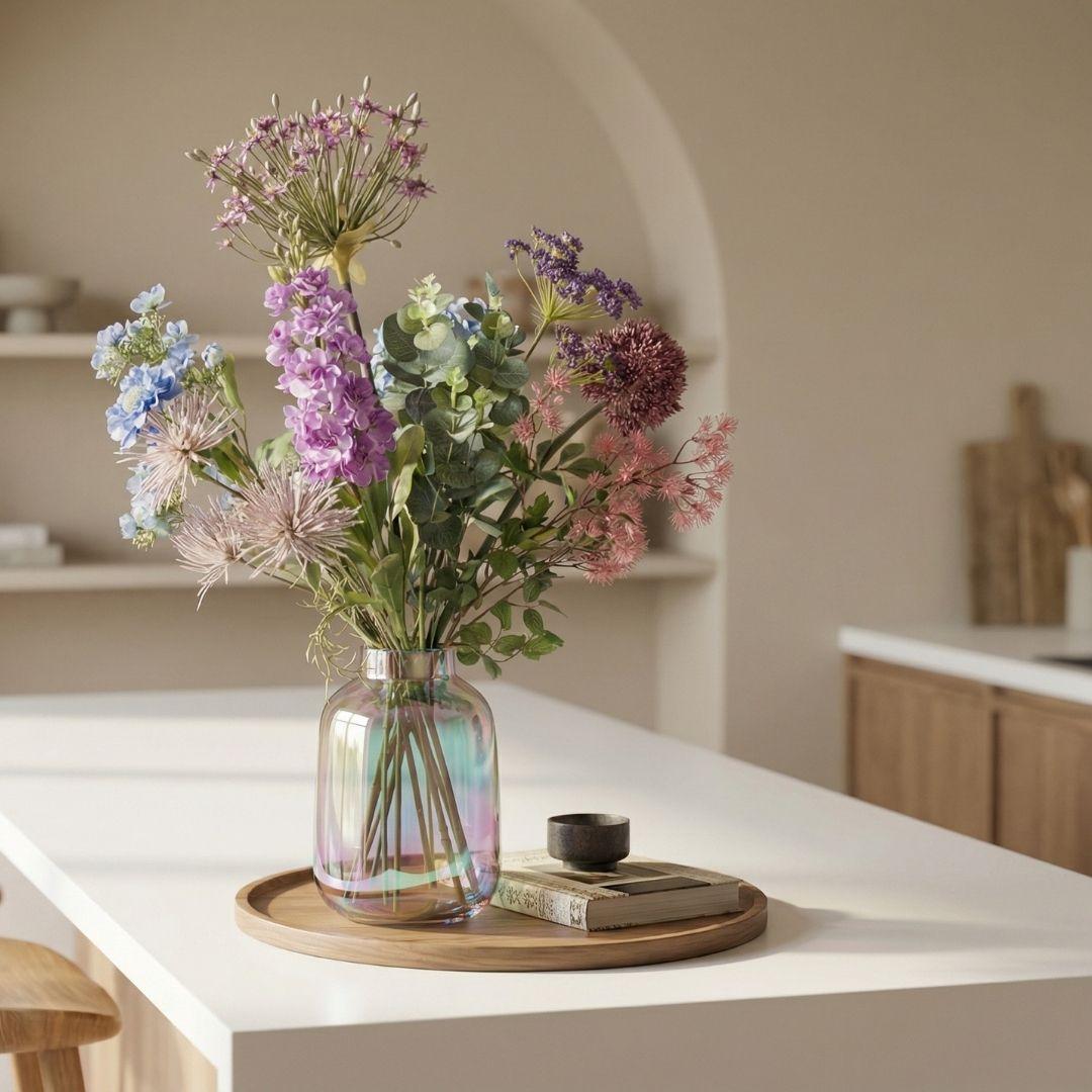 Kunstblumenstrauß - Purple Bloom Deluxe - Real Touch - 10 Stiele - ↑ 90 cm