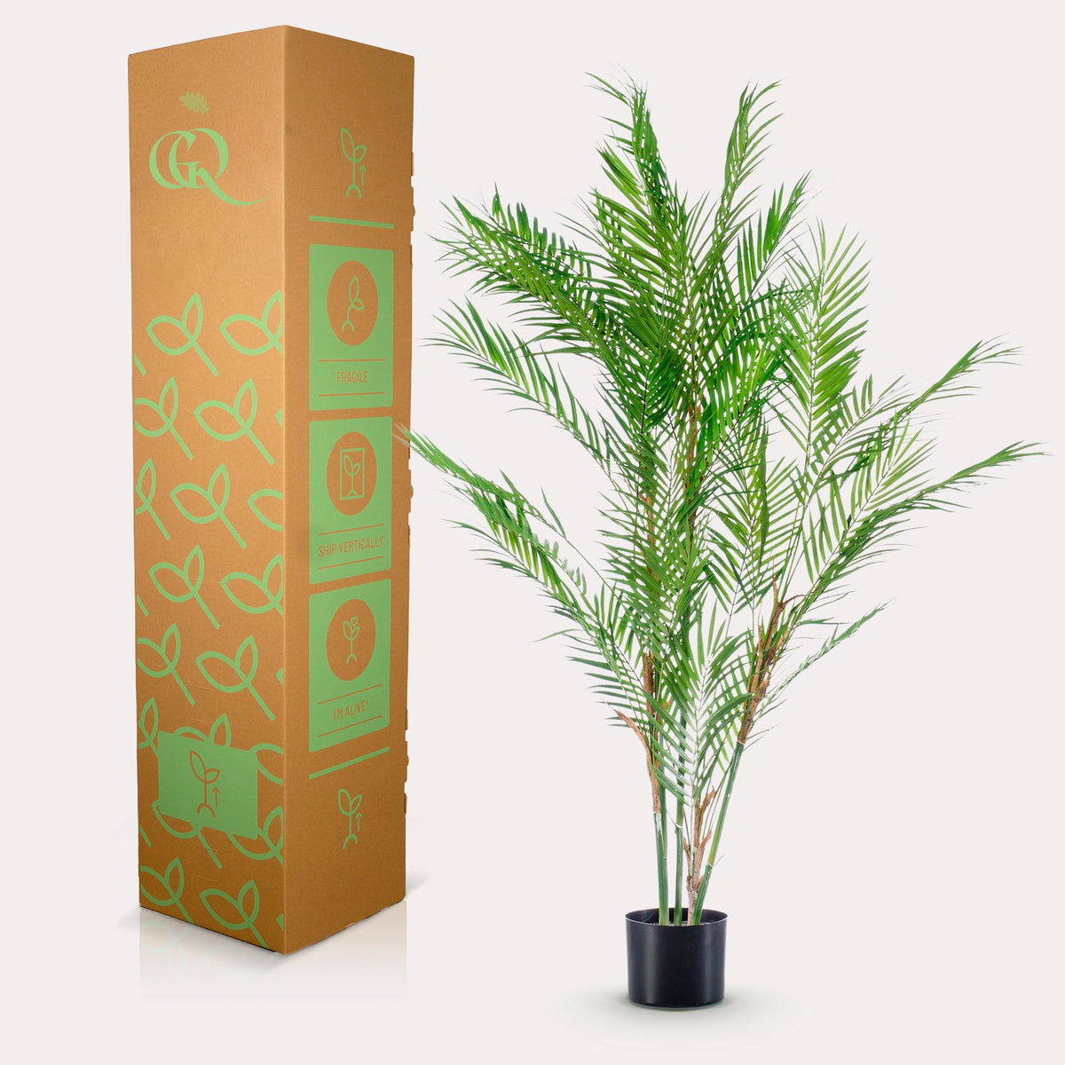 Kunstpflanze Chamaedorea Elegans, Bergpalme, Everspring, 120 cm hohe, realistische grüne Zimmerpflanze als Dekoration