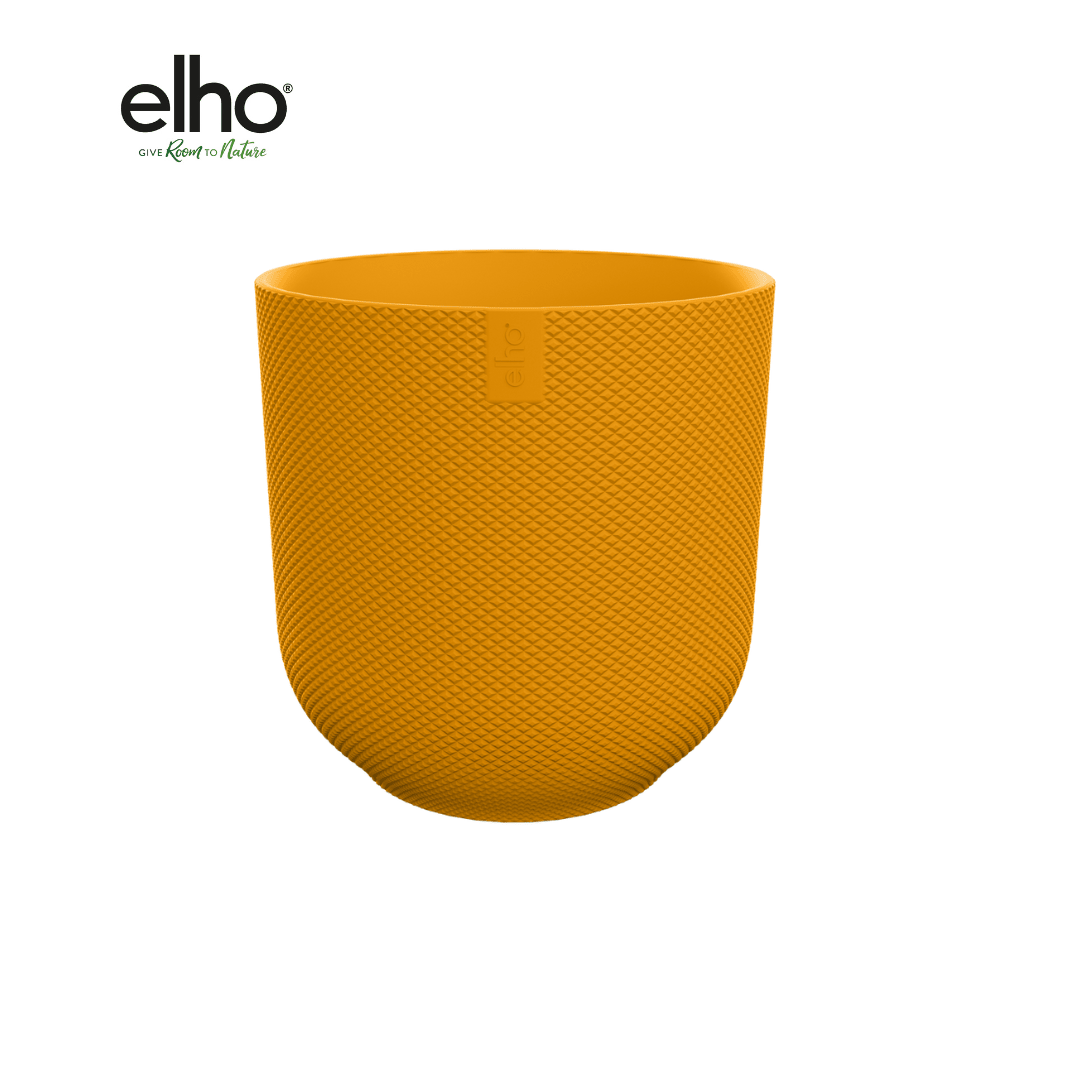 Topf elho Jazz Round amber yellow - D14 x H13 - Wurzelwerk Design