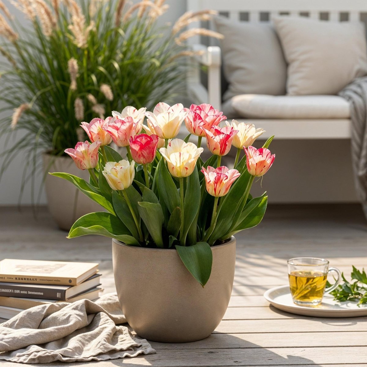 Blumenzwiebeln Tulpe Hemisphere Mischung | 12 Stück Bunte Farben – Zwiebelgröße 11/12 – XXL Pack - Wurzelwerk Design