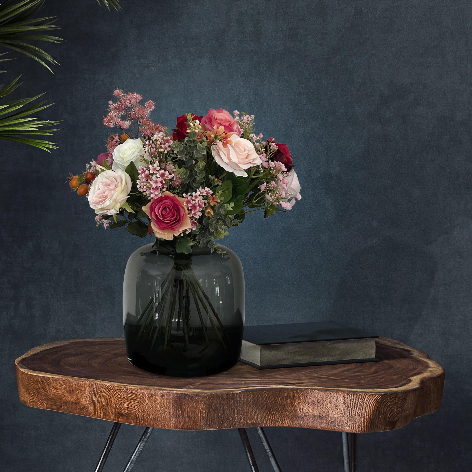 Kunstblumen - Bouquet M - Flame Roses - 45 cm