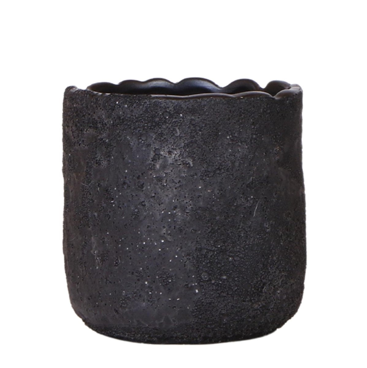Moon Dekotopf - Schwarz - Ø 9 cm - Wurzelwerk Design