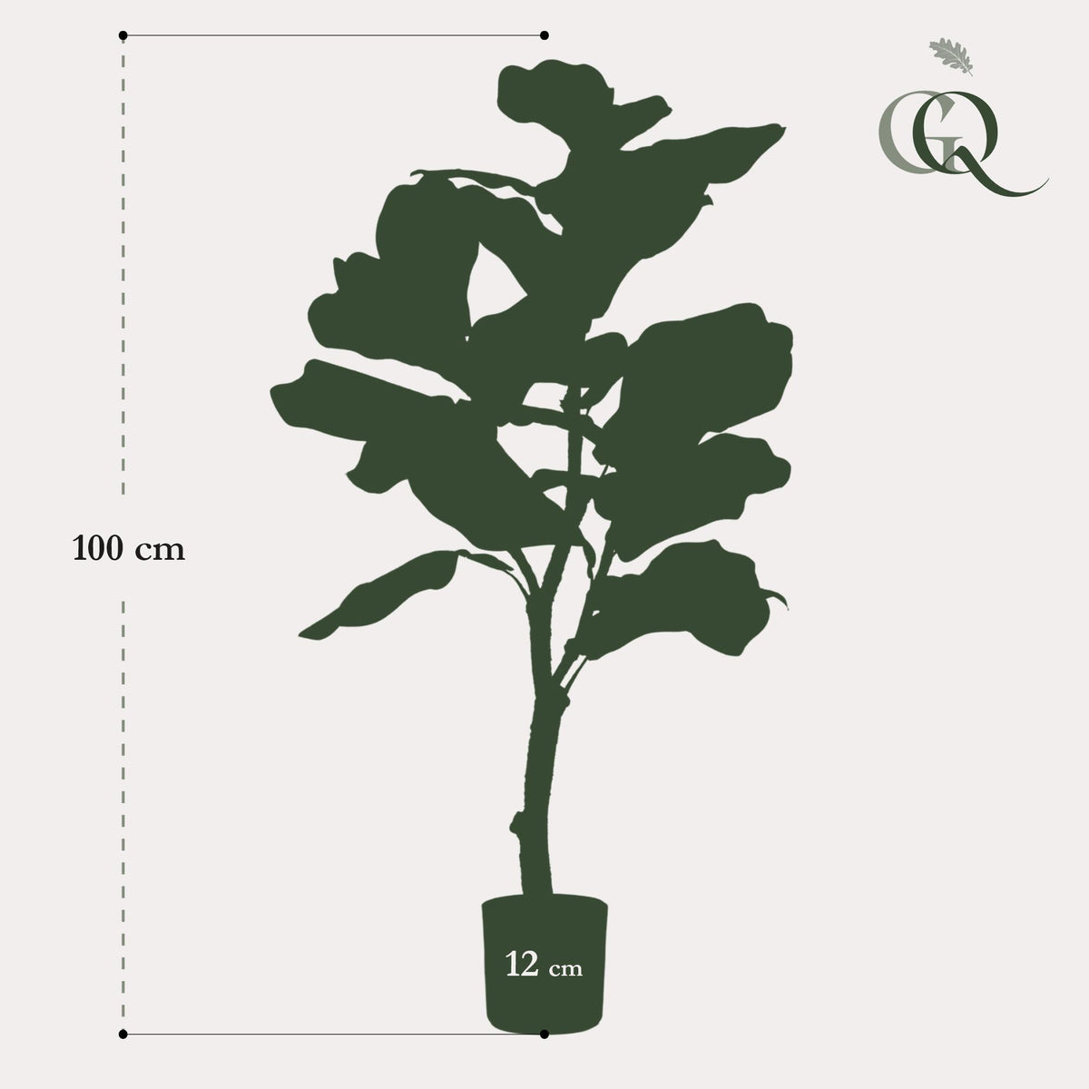 Kunstpflanze Ficus Lyrata von Everspring, 90-180 cm hohe, realistisch aussehende Tabakspflanze/Geigenfeige in Top-Ansicht