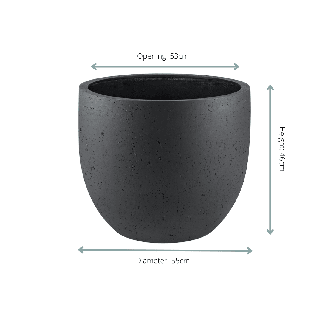 Topf Grigio New Egg Anthrazit - D55 x H46 - Wurzelwerk Design