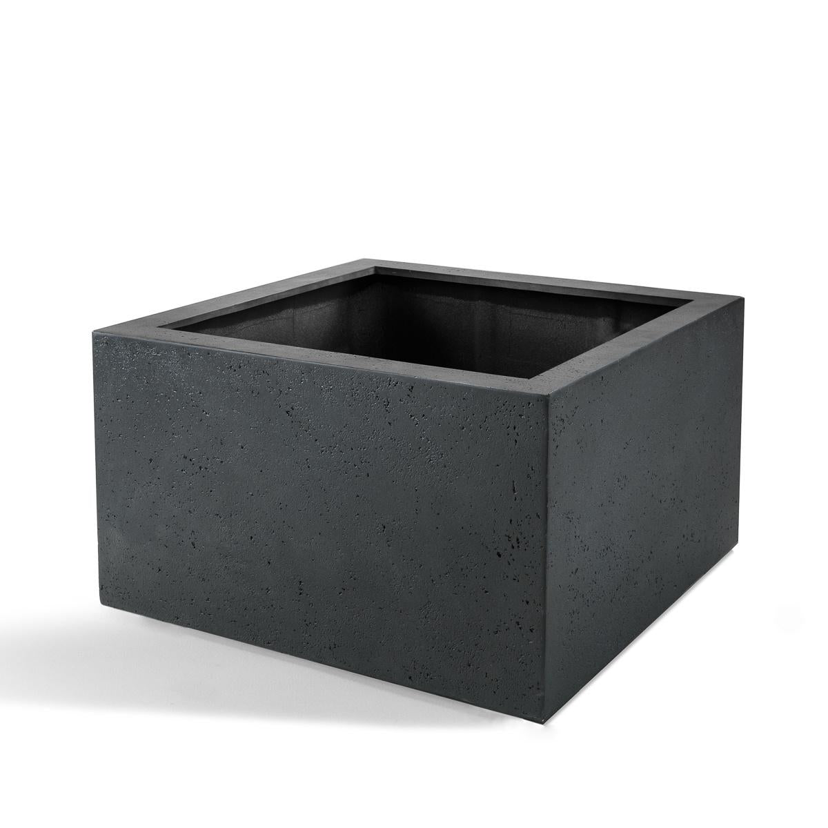 Topf Grigio Low Cube Anthrazit - D80 x H60 - Wurzelwerk Design