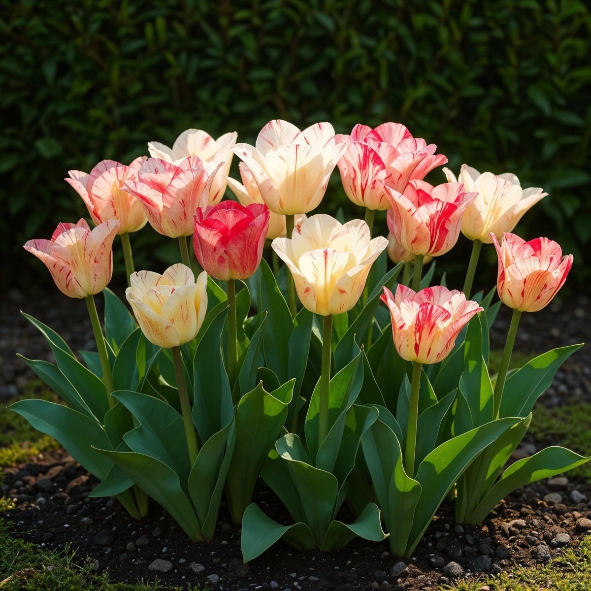 Blumenzwiebeln Tulpe Hemisphere Mischung | 12 Stück Bunte Farben – Zwiebelgröße 11/12 – XXL Pack - Wurzelwerk Design