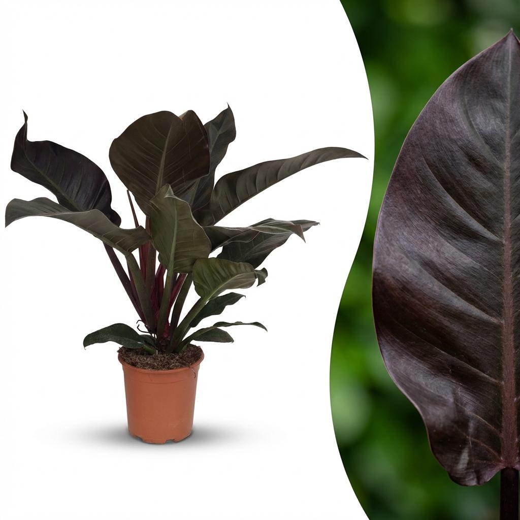 Philodendron Imperial Red kaufen | Zimmerpflanze – Topf Ø 19 cm, Höhe 60 cm - Wurzelwerk Design