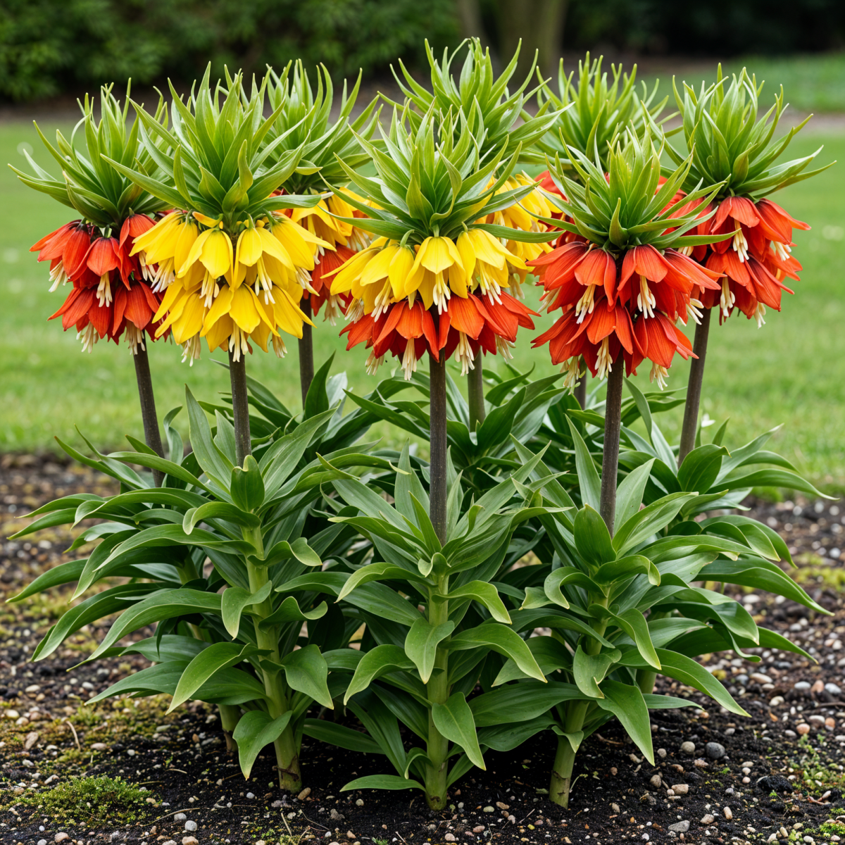 Blumenzwiebeln Fritillaria Imperialis Mix | 3 Stück Gelb &amp; Orange – Zwiebelgröße 18/20 – XXL Pack - Wurzelwerk Design