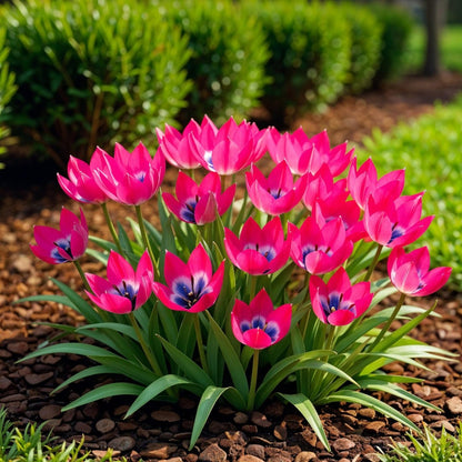 Blumenzwiebeln Tulpe Little Beauty | 25 Stück Dunkelrosa – Zwiebelgröße 6/7 – XXL Pack - Wurzelwerk Design