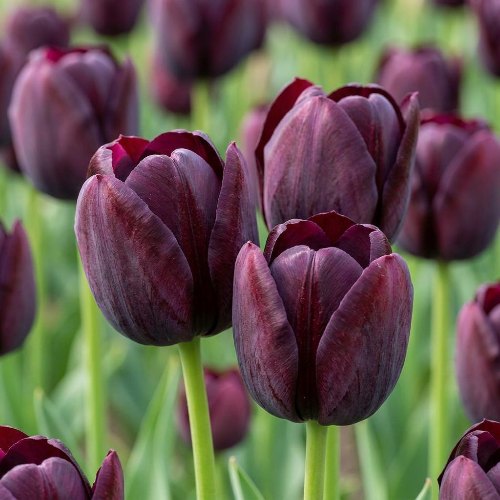 Triumph-Tulpe Dunkelviolett – Tulipa online kaufen | 24 bis 96 Blumenzwiebeln, fast schwarz &amp; elegant – Wurzelwerk Design