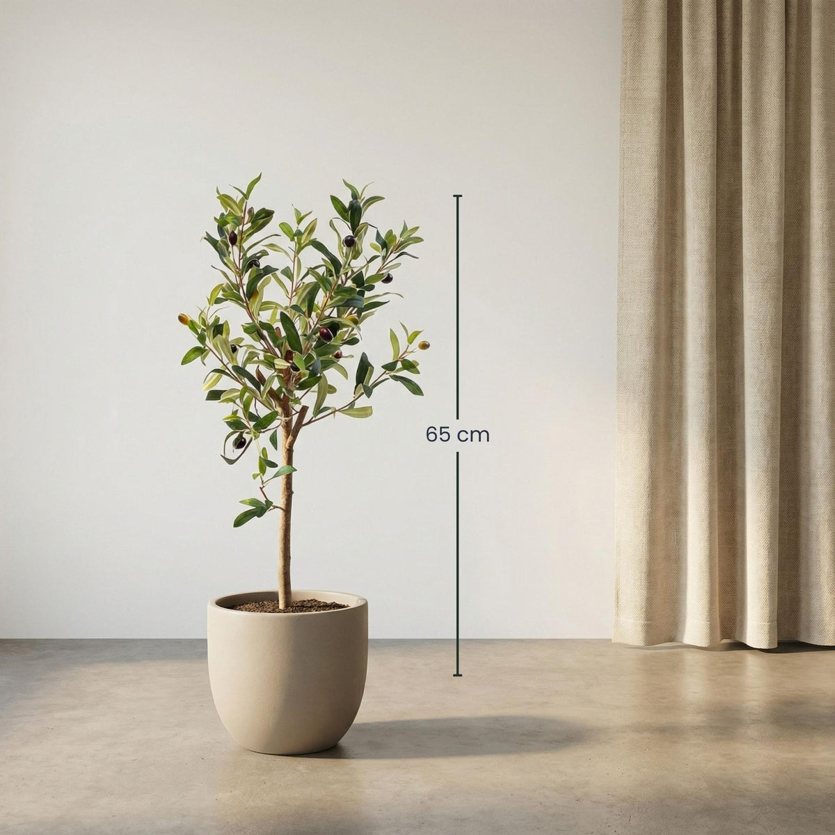 Künstlicher Olivenbaum im Everspring Topf, 65 cm hoch, mit grünen Blättern, dekorative Pflanze für Innenräume