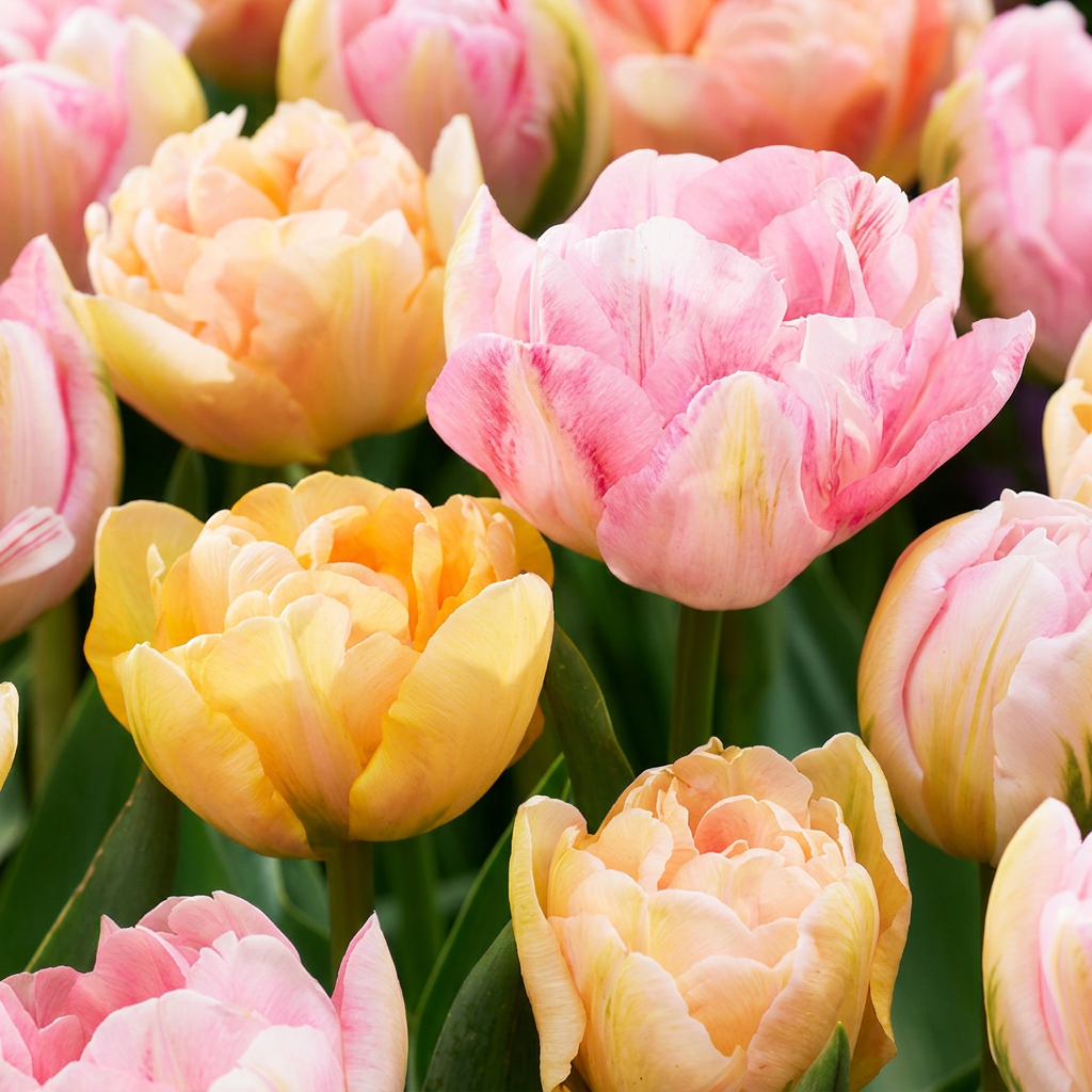 Tulpen-Mischung Peaches &amp; Kisses – Tulipa online kaufen | 12 bis 96 Blumenzwiebeln in Pfirsich- und Rosatönen – Wurzelwerk Design