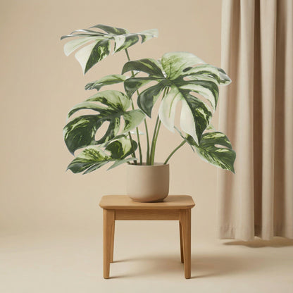 Kunstpflanze Monstera im Topf, 40 cm hoch, Everspring, detailreiche grüne Pflanze für Innenräume