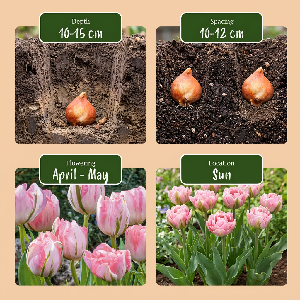 Gefüllte Tulpe Rosa – Tulipa Double Pink online kaufen | 24 bis 96 Blumenzwiebeln, gefüllt &amp; päonienartig – Wurzelwerk Design