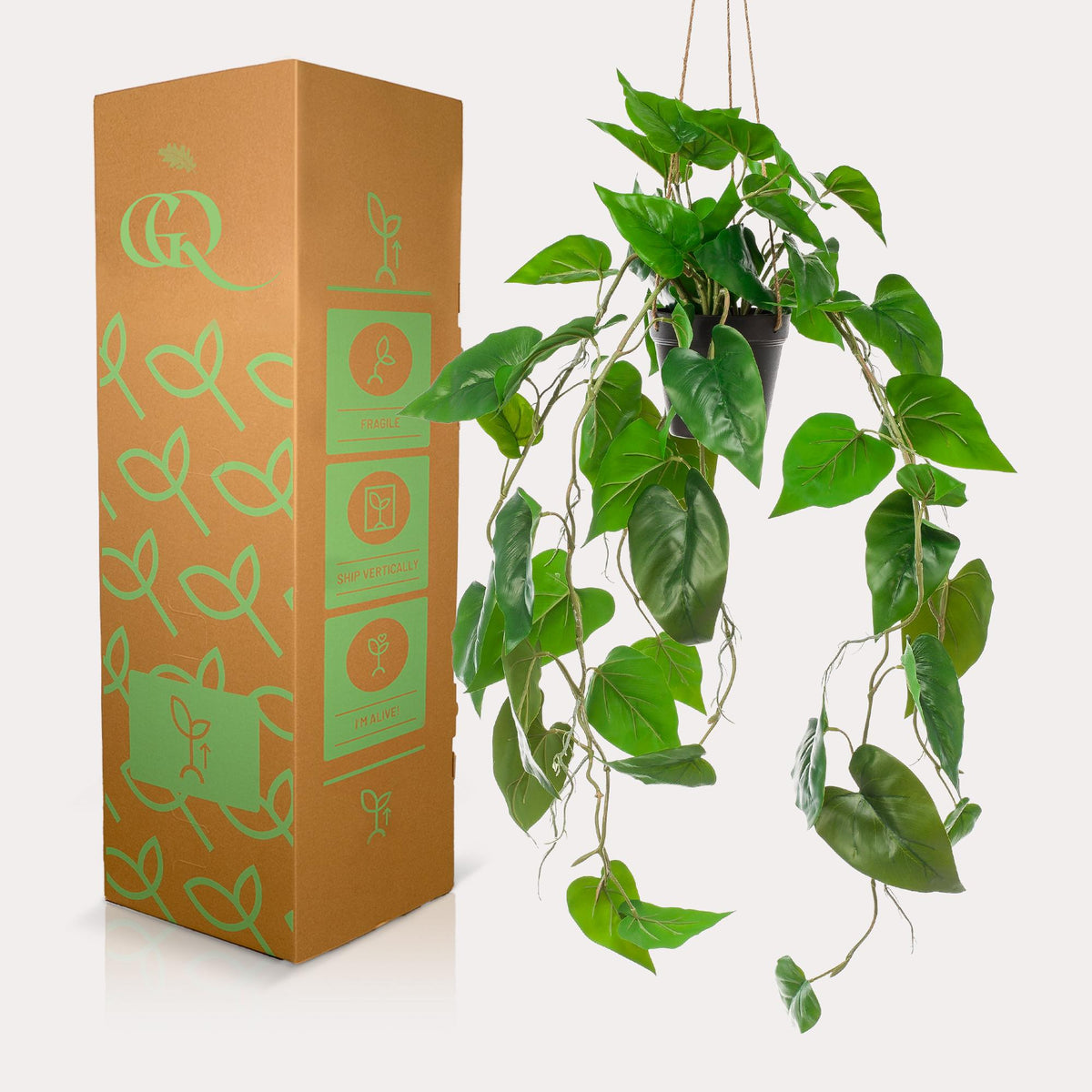 Kunstpflanze Philodendron Hängepflanze von Everspring, 80 cm, detailreiche, realistische grüne Kunstpflanze für Dekoration
