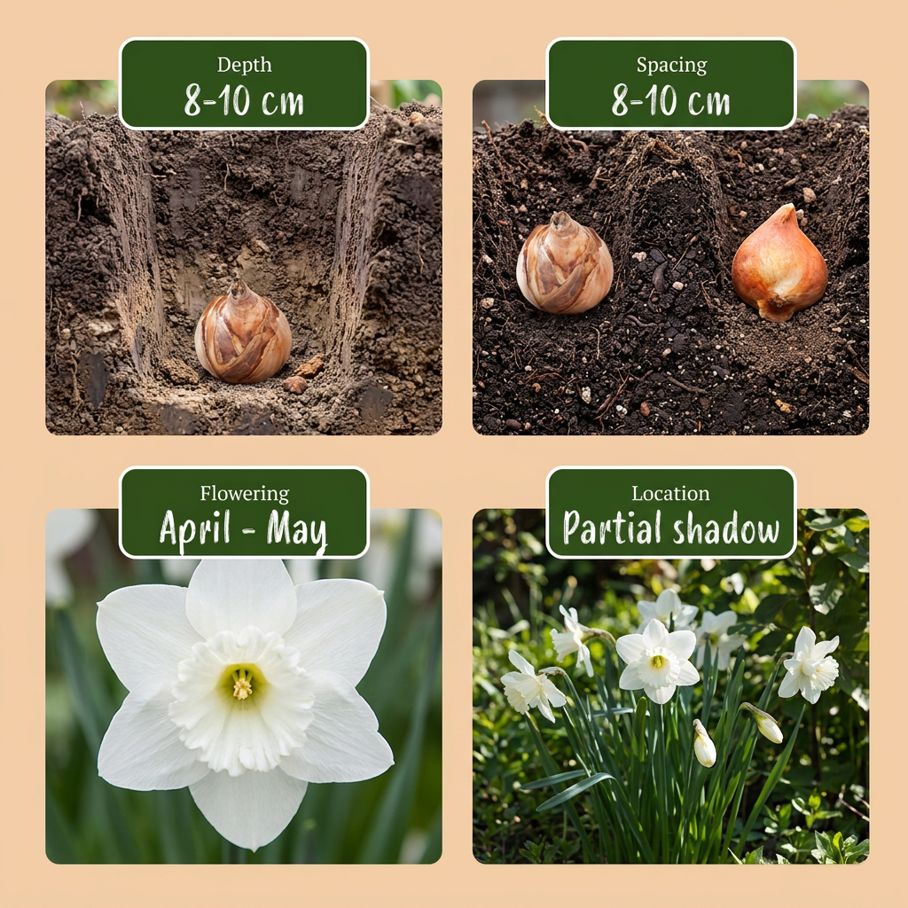 Botanische Narzissen Weiß – Narcissus online kaufen | 30 bis 240 Blumenzwiebeln, zierlich &amp; verwildernd – Wurzelwerk Design