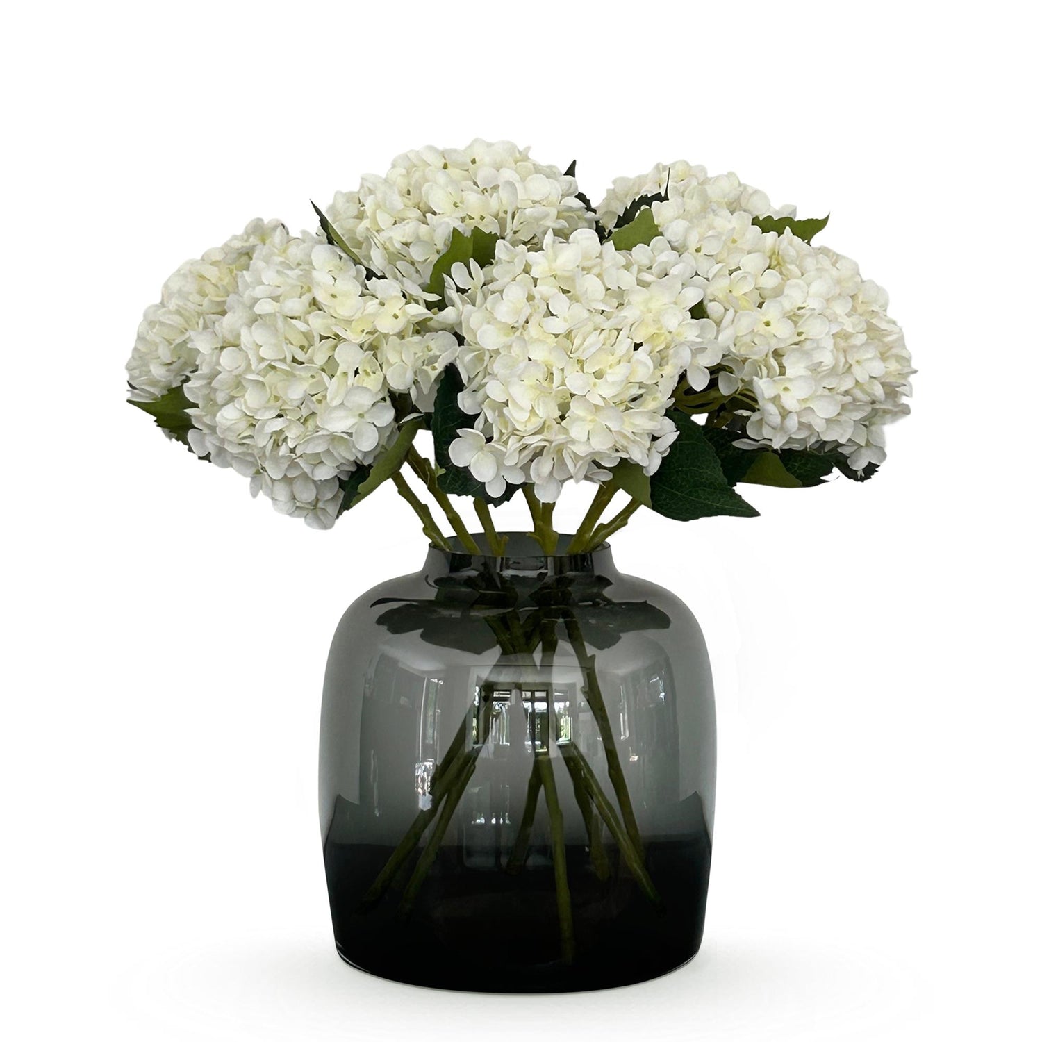 Weiße Hortensienblüten als künstliche Blumen von Everspring, 8 Stück, 52 cm lang, detaillierte Nachbildung für Dekor.