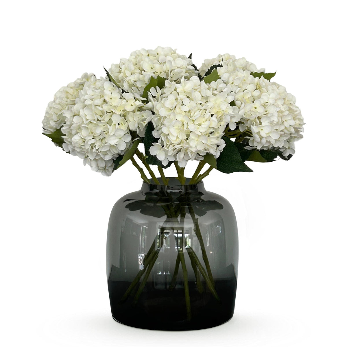 Weiße Hortensienblüten als künstliche Blumen von Everspring, 8 Stück, 52 cm lang, detaillierte Nachbildung für Dekor.