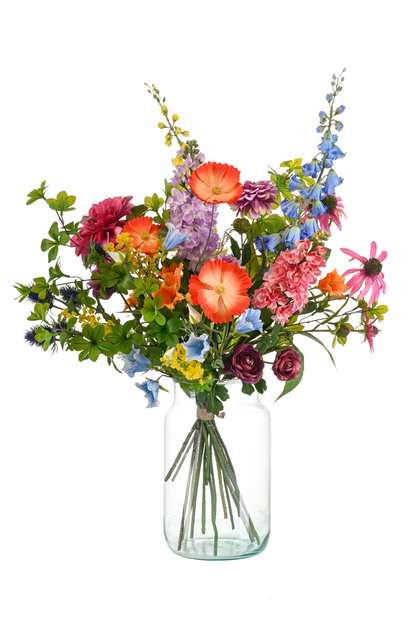 Großer künstlicher Blumenstrauß XL Electric Love von Everspring, 90 cm, mit bunten, realistisch aussehenden Blumen in einer natürlichen Anordnung
