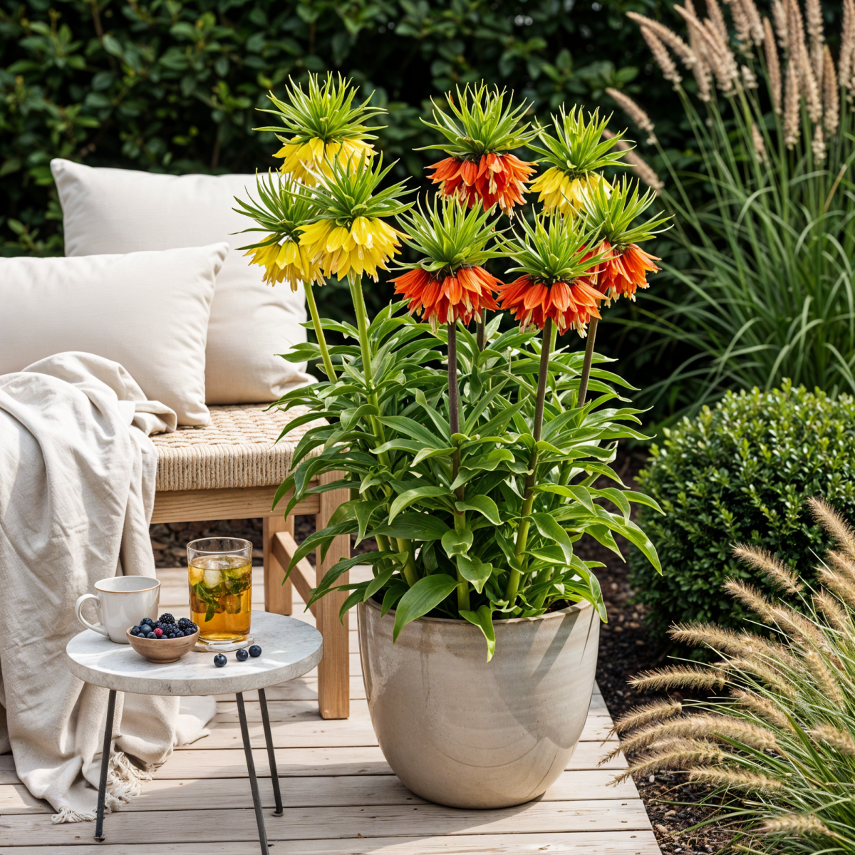 Blumenzwiebeln Fritillaria Imperialis Mix | 3 Stück Gelb &amp; Orange – Zwiebelgröße 18/20 – XXL Pack - Wurzelwerk Design