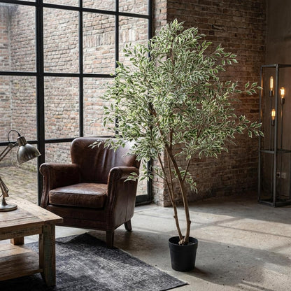 Künstlicher Ficus benjamina Pflanze von Everspring, 128 cm hoch, mit grünen Blättern und natürlichem Aussehen, als Zimmerpflanze geeignet