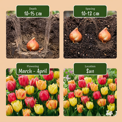 Tulpen-Mischung Symbiosa – Tulipa online kaufen | 12 bis 96 Blumenzwiebeln, abgestimmte Farbkomposition – Wurzelwerk Design