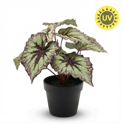 Everspring Begonie Kunstpflanze im 26 cm Topf, UV-beständige künstliche Pflanze mit grünen Blättern, ideal für Dekoration.