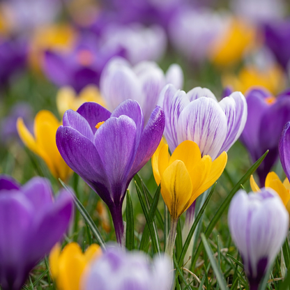 Wildkrokus-Mischung – Crocus online kaufen | 50 bis 400 Blumenzwiebeln, zierlich &amp; früh – Wurzelwerk Design