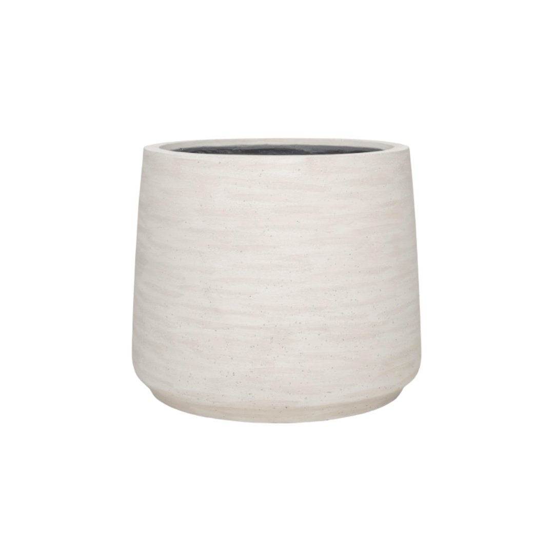 Pflanzkübel „Jumbo Patt“ – Ivory Washed – D93 × H77 cm – Moderner XL-Pflanzkübel für Indoor &amp; Outdoor