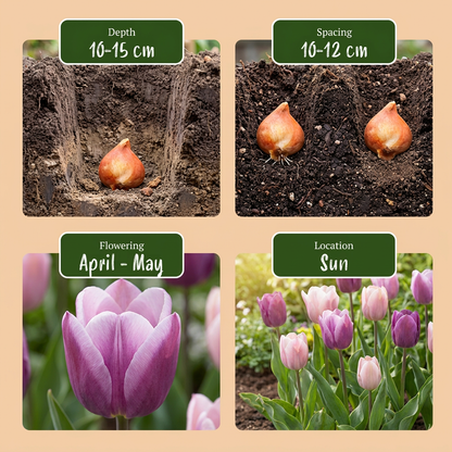 Tulpen-Mischung Macron – Tulipa online kaufen | 24 bis 96 Blumenzwiebeln in zarten Farbtönen – Wurzelwerk Design