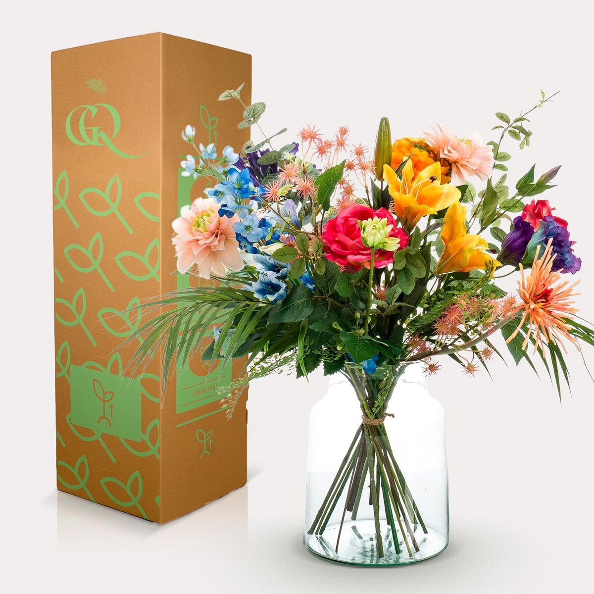 Kunstblumenstrauß M „Pretty Powerful“ von Everspring, 67 cm hoher künstlicher Blumenstrauß in bunten Farben, dekorativ und langlebig