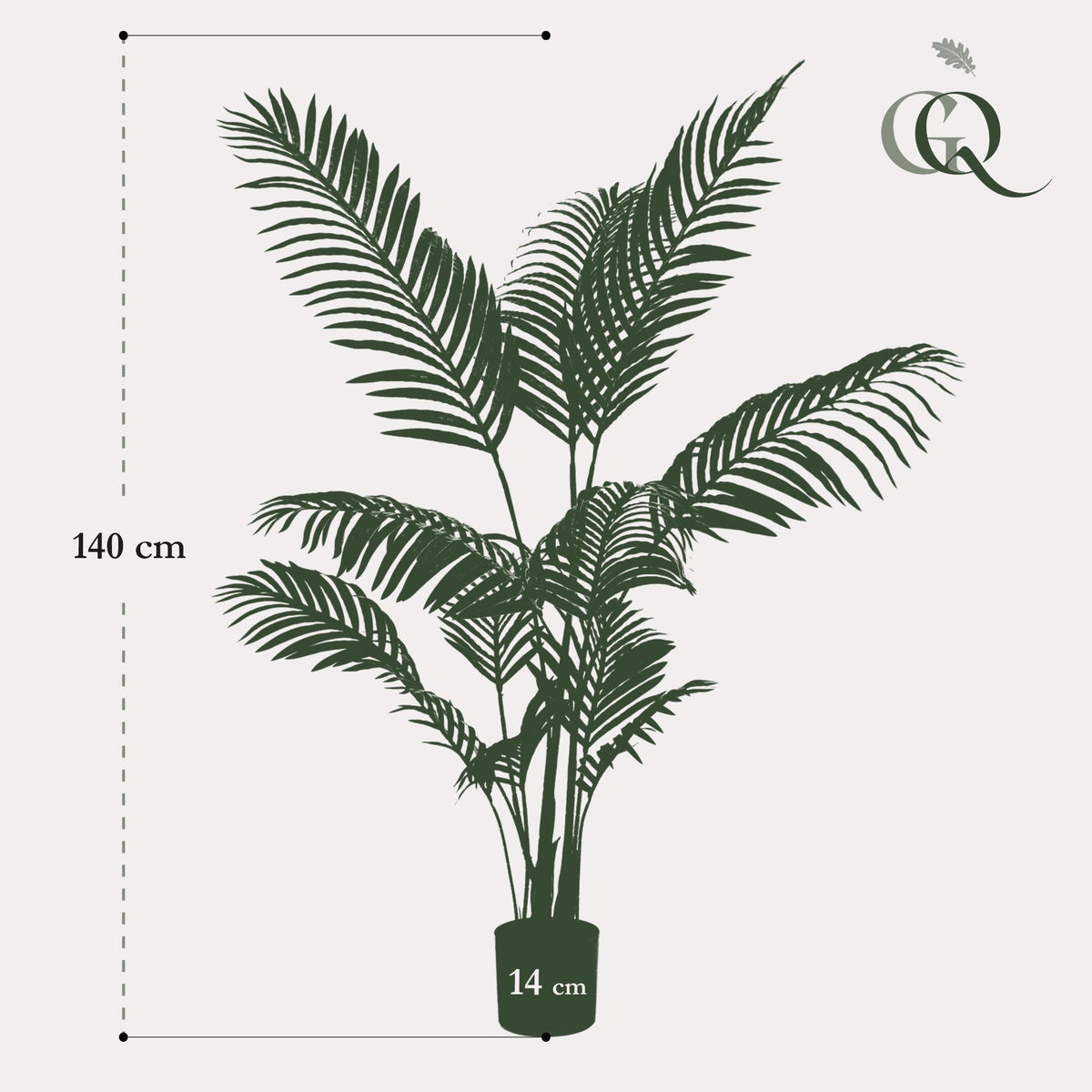 Kunstpflanze Howea Forsteriana von Everspring, 140cm oder 160cm, detailreiche grüne Ficus- oder Palmen-Optik