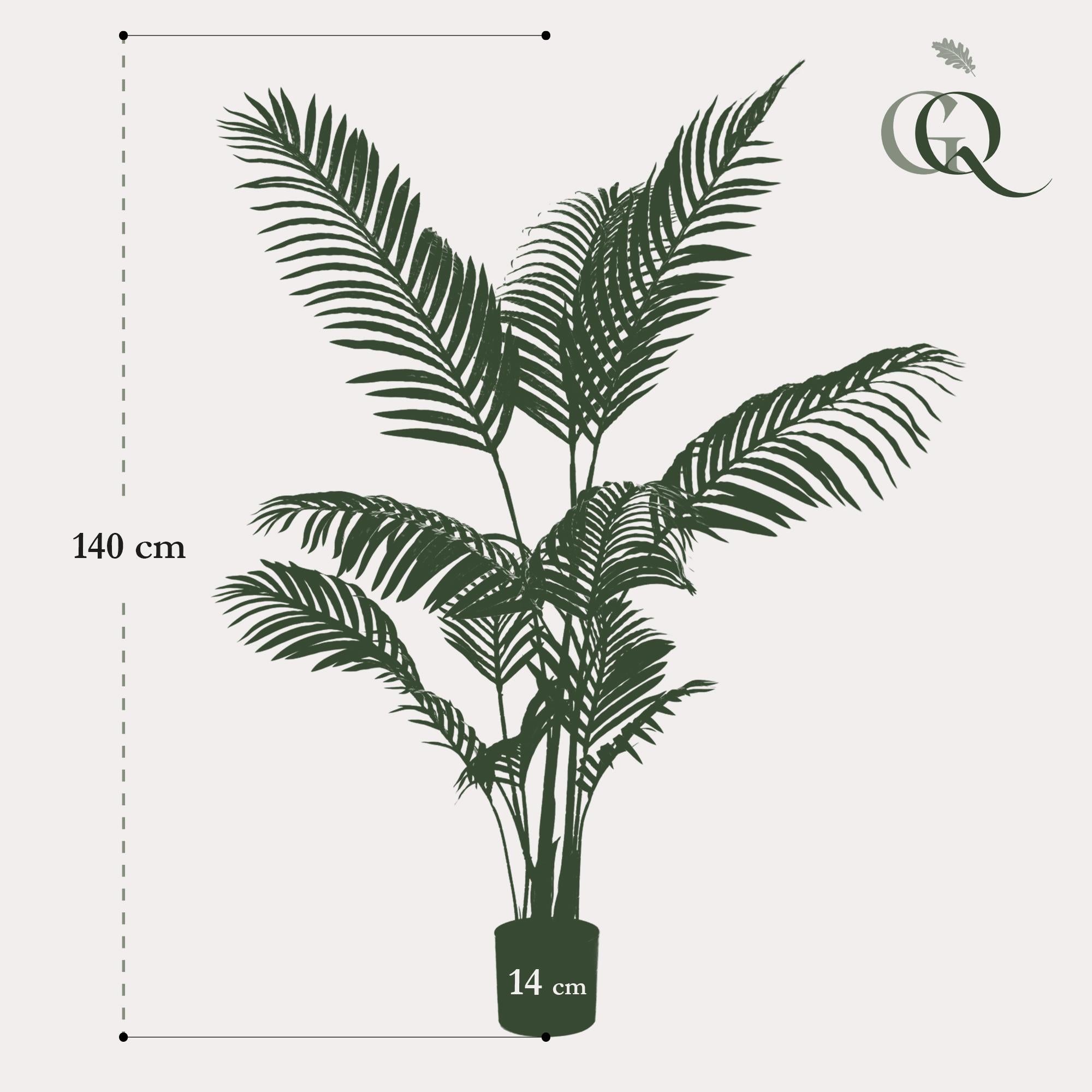 Kunstpflanze Howea Forsteriana von Everspring, 140cm oder 160cm, detailreiche grüne Ficus- oder Palmen-Optik