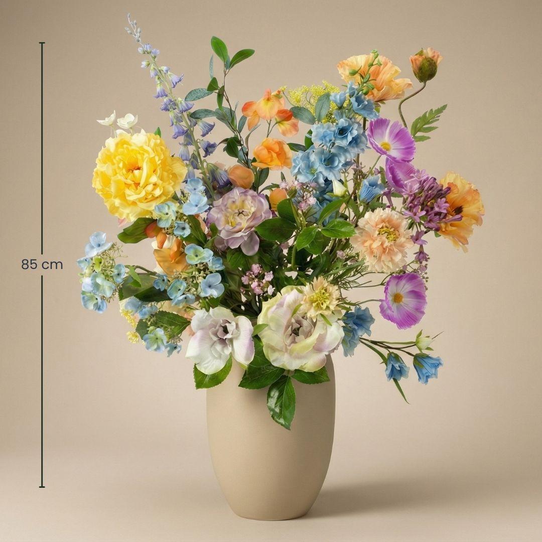 Kunstblumenstrauß Soft Spring Deluxe von Everspring, 18 Stiele, realistische Soft Touch Blumen, ca. 85 cm hoch, für Dekoration