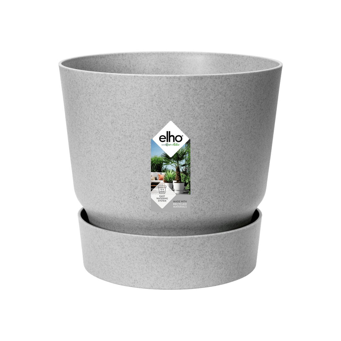 Topf elho Greenville Round grau - D24 x H23 - Wurzelwerk Design