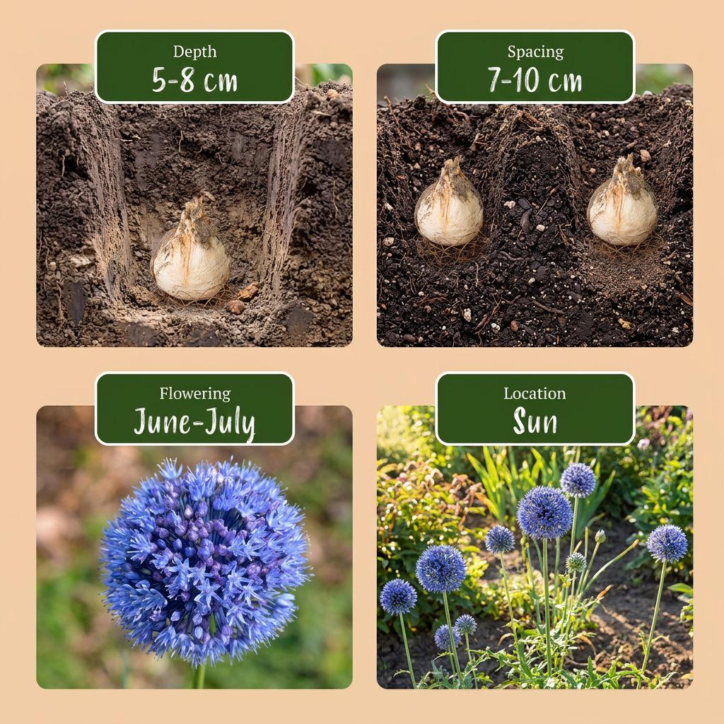 Blauer Kugellauch – Allium caeruleum online kaufen | 160 bis 320 Blumenzwiebeln, echtes Blau – Wurzelwerk Design
