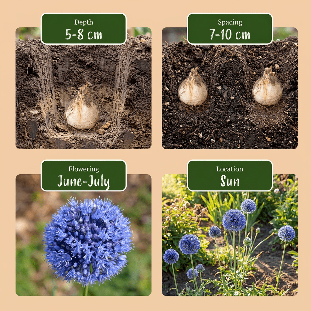 Blauer Kugellauch – Allium caeruleum online kaufen | 160 bis 320 Blumenzwiebeln, echtes Blau – Wurzelwerk Design - Wurzelwerk Design