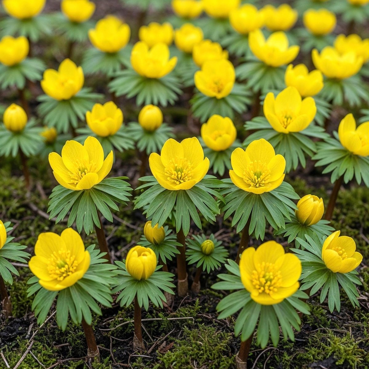 Blumenzwiebeln Eranthis Cilicica | 25 Stück Gelb – Zwiebelgröße 4/5 – XXL Pack - Wurzelwerk Design