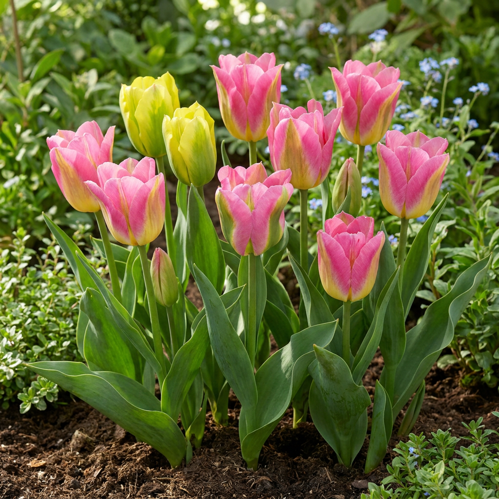 Tulpe Strawberry Lemonade – Tulipa online kaufen | 24 bis 96 Blumenzwiebeln in Rosa und Gelb – Wurzelwerk Design