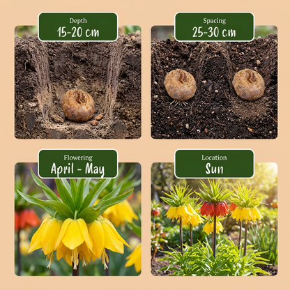 Kaiserkrone Mischung – Fritillaria imperialis online kaufen | 6 bis 24 Blumenzwiebeln, imposant &amp; aufrecht – Wurzelwerk Design